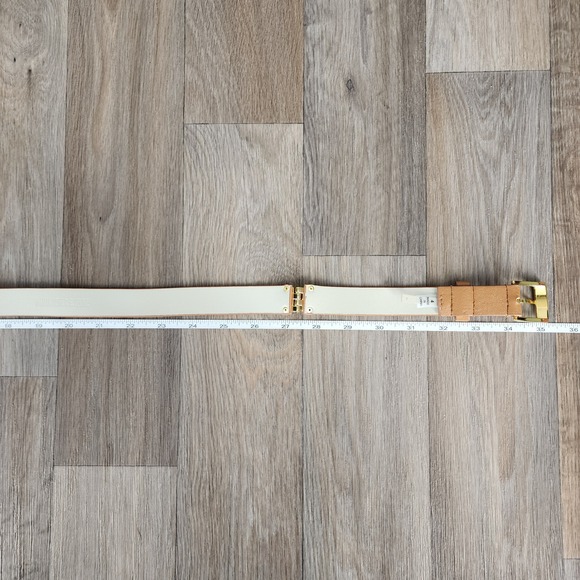 Tahari Arthur S Levine Women's Tan Leather Belt Gold Buckle Size‎ 4 - Picture 5 of 10